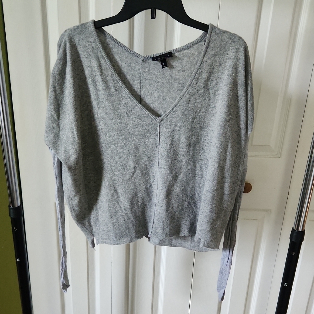 Gray V-Neck Sweater